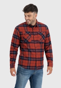 Рубашка Sem Flannel Vintage, цвет Orange Check  2