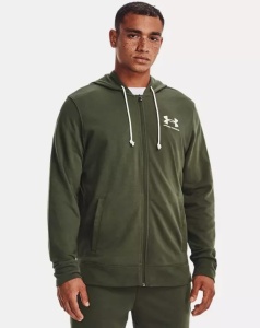 Толстовка Rival Terry LC FZ Under Armour, цвет Green