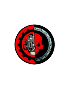 Шеврон Адептус Механикус Warhammer 40k ПВХ черно красный