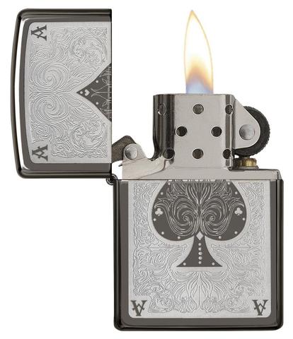 Зажигалка Zippo Classic, Black Ice, чёрная 2