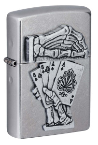Зажигалка Zippo Dead Mans Hand с покрытием Street Chrome, цвет серебристый