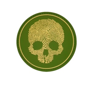 Шеврон Череп отпечаток, олива