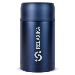 Термос для еды Relaxika 301 (1 л) в термочехле,темно-синий главная