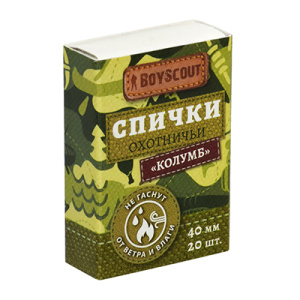 Спички Колумб 40мм Boyscout (20шт.)