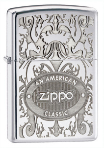 Зажигалка Zippo High Polish глянцевая, цвет серебристый