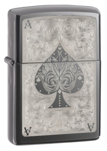 Зажигалка Zippo Classic, Black Ice, чёрная