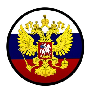 Патч Герб России, цвет триколор