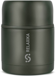 Термос для еды Relaxika 301 (0,5 л) в термочехле, хаки