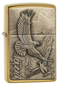 Зажигалка Zippo Where Eagles Dare Emblem, цвет золотистый
