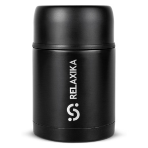Термос для еды Relaxika 301 (0,7 л) в термочехле, черный