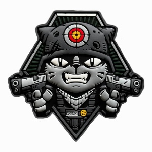 Шеврон Котик с пистолетами ПВХ