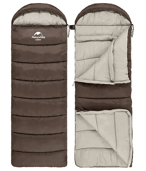 Спальный мешок Naturehike U150 молния справа 220х75см, цвет коричневый 7