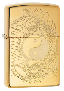 Зажигалка Zippo Classic High Polish Brass, цвет золотистый