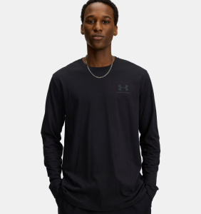 Лонгслив Sportstyle Left Chest Under Armour, цвет Black Pitch Gray
