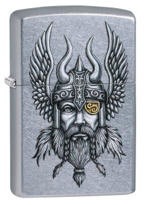 Зажигалка Zippo Viking Warrior с покрытием Street Chrome, цвет серебристая 29871
