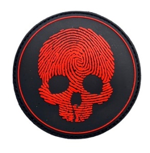 Шеврон Череп отпечаток, чёрный