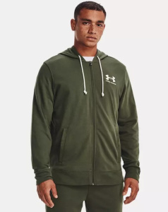 Толстовка Rival Terry LC FZ Under Armour, цвет Green