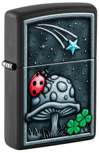 Зажигалка Zippo Ladybug, Black Matte, цвет черный