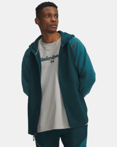 Толстовка M Unstoppable Flc FZ Under Armour, цвет Arden Green Rack Green Black
