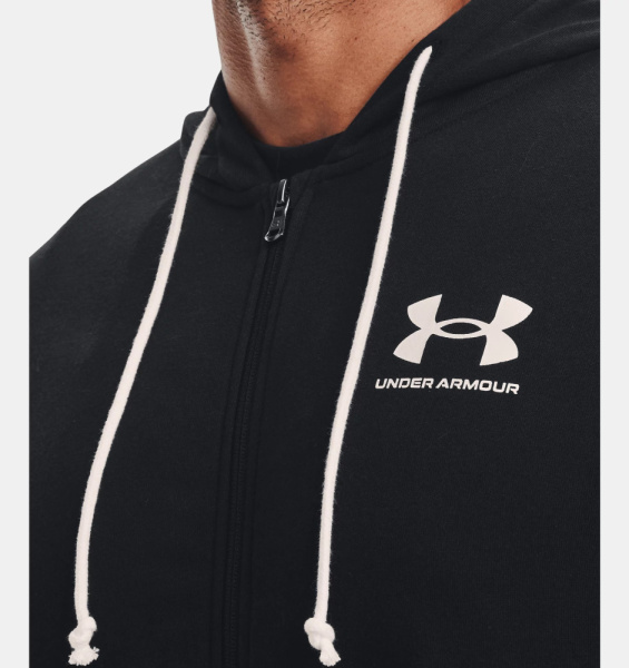 Толстовка Rival Terry LC FZ Under Armour, цвет Black 4