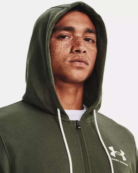 Толстовка Rival Terry LC FZ Under Armour, цвет Green 4