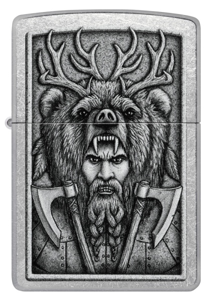 Зажигалка Zippo Barbarian, Street Chrome, цвет серебристый 2