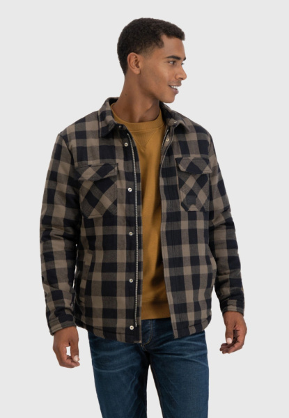 Куртка Sherpa Vintage, цвет Beige Check МОДЕЛЬ 3