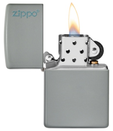 Зажигалка Zippo Classic, Flat Grey, серая, глянцевая 3