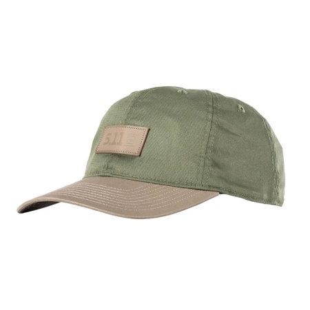 Бейсболка Leather Box Logo 5.11 Tactical, цвет Tank Green