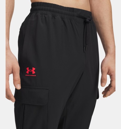 Брюки M Vibe Woven Cargo Under Armour, цвет Black Racer Red  4
