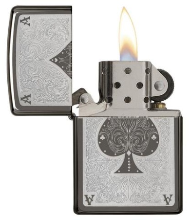 Зажигалка Zippo Classic, Black Ice, чёрная 2