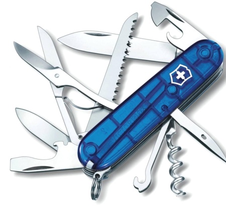 Нож перочинный Victorinox Huntsman полупрозрачный синий