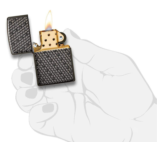 Зажигалка Zippo Armor Black Ice глянцевая, цвет черный 3