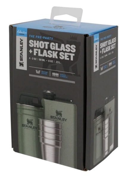 Набор подарочный Stanley Adventure (фляга 0,23л+стопки 4шт) в футляре, тёмно-зеленый 4
