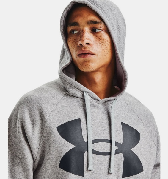 Толстовка Rival Fleece Big Logo Under Armour, цвет Grey 3