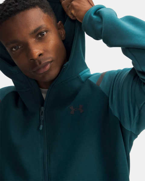 Толстовка M Unstoppable Flc FZ Under Armour, цвет Arden Green Rack Green Black 3