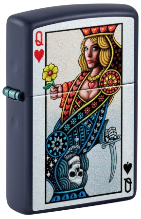 Зажигалка Zippo Queen, Navy Matte, цвет синий