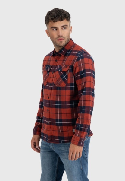 Рубашка Sem Flannel Vintage, цвет Orange Check  3