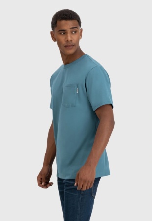 Футболка Gray pocket Vintage, цвет Ocean Blue МОДЕЛЬ 3