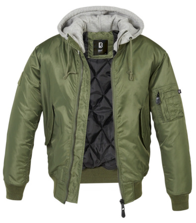 Куртка MA1 Sweat Hooded Brandit, цвет Olive Grey
