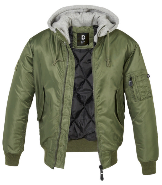 Куртка MA1 Sweat Hooded Brandit, цвет Olive Grey