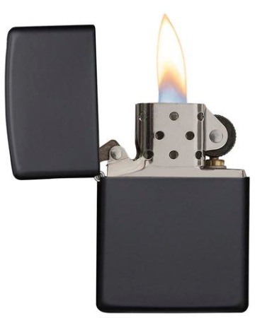 Зажигалка Zippo с покрытием Black Matte, цвет черный, матовый 2