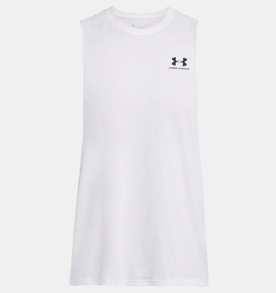 Майка M Left Chest Cut Off Under Armour, цвет White 6