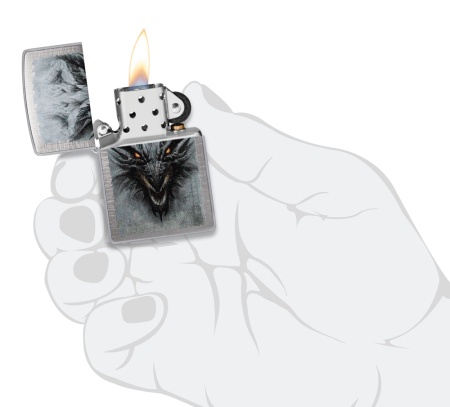 Зажигалка Zippo Dragon, Linen Weave, цвет серебристый 4