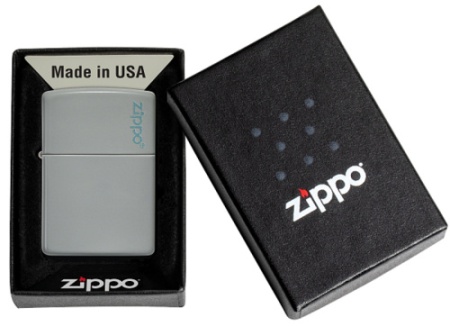 Зажигалка Zippo Classic, Flat Grey, серая, глянцевая 4
