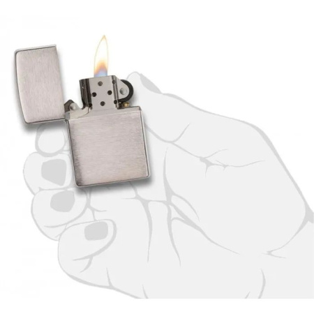 Зажигалка Zippo покрытие Brushed Chrome, цвет серебристый 3