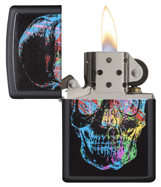 Зажигалка Skull Design Zippo, цвет черный 2