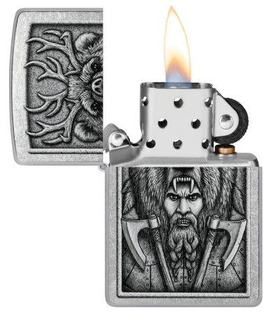 Зажигалка Zippo Barbarian, Street Chrome, цвет серебристый 3
