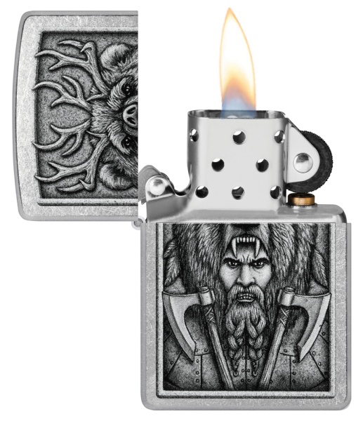 Зажигалка Zippo Barbarian, Street Chrome, цвет серебристый 3