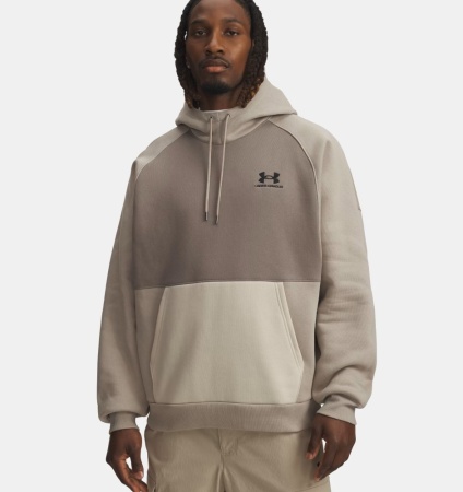 Толстовка M Icon HW Colorblocked UA, цвет Timberwolf Taupe